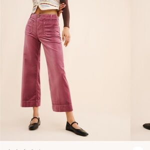 Anthropologie Velvet Cropped Pants